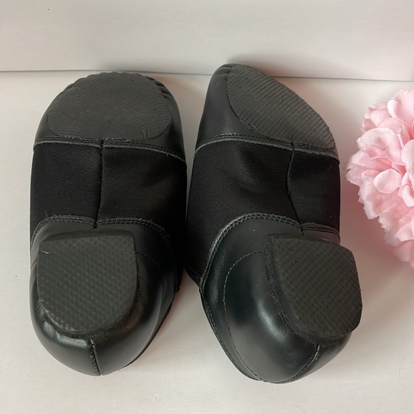 Toddler faux leather black jazz shoes slip on stretch size 12 toddler - Picture 5 of 6